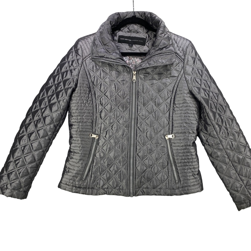 Marc New York Girls S Andrew Marc Quilted Puffer Jacket Gray Zip‎ Up Girl's Coat